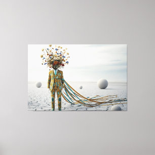 De Ontluikende Geest: Surrealistische Bloemrijke W Canvas Afdruk