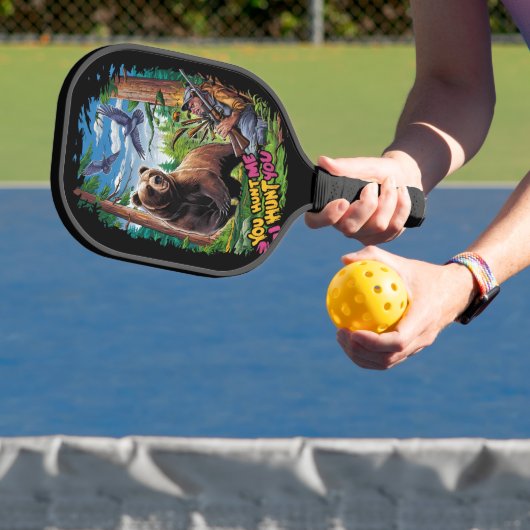 De Ontmoeting beer jacht humoristisch Pickleball Paddle (Insitu)