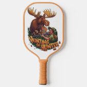 De Ontmoeting eland jacht humoristisch Pickleball Paddle (Achterkant)