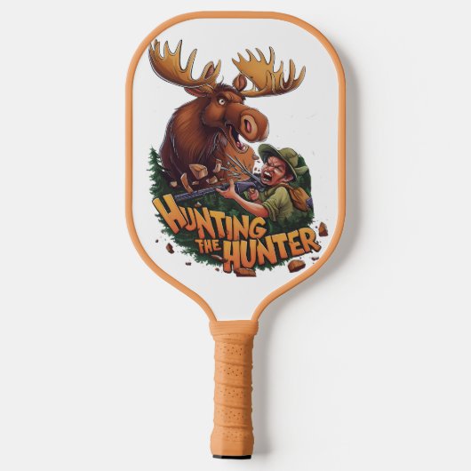 De Ontmoeting eland jacht humoristisch Pickleball Paddle (Achterkant)