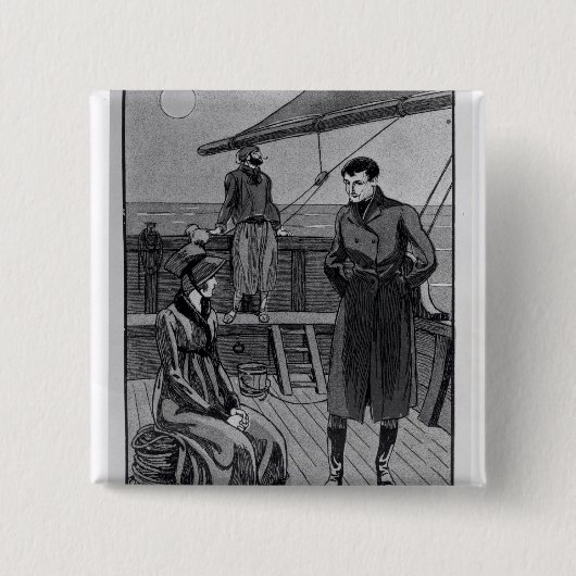 De ontmoeting tussen Orso en Miss Nbad over Vierkante Button 5,1 Cm (Voorkant)