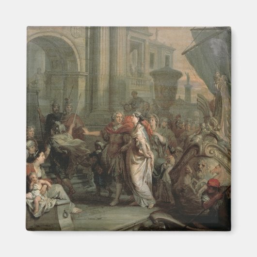 De ontscheping van Cleopatra in Tarsus (olie op Magneet (Voorkant)