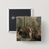 De ontscheping van Cleopatra in Tarsus (olie op Vierkante Button 5,1 Cm (Voorkant /achterkant)