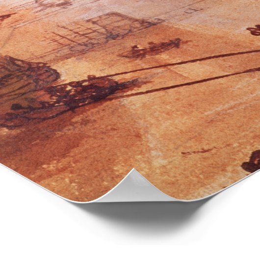 De ontscheping van de aankomst in een haven poster (Hoek)