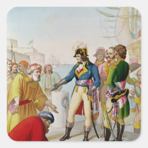 De ontscheping van Napoleon in Alexandrië Vierkante Sticker