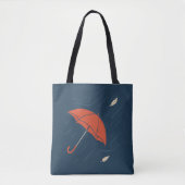 De ontsnappende paraplu - Minimal Rainy Mood Art Tote Bag (Voorkant)
