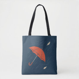 De ontsnappende paraplu - Minimal Rainy Mood Art Tote Bag