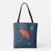 De ontsnappende paraplu - Minimal Rainy Mood Art Tote Bag (Achterkant)
