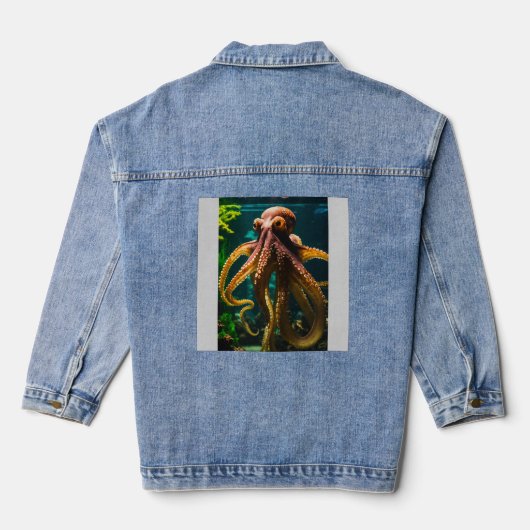 De ontsnapping: Reuzenoctopus in het aquarium Denim Jacket (Achterkant)