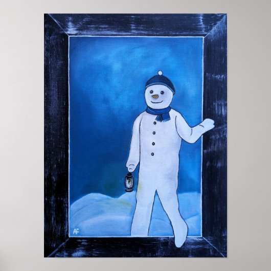 De ontsnapping van de sneeuwman Schilderij van Alf Poster (Voorkant)