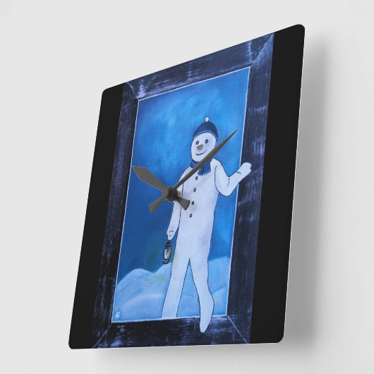 De ontsnapping van de sneeuwman Schilderij van Alf Vierkante Klok (Hoek)