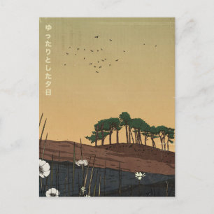 De Ontspannende Avond Zonsondergang Briefkaart