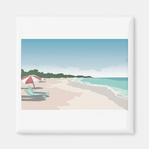 De ontspannende Tropische Scène van het Strand Magneet