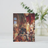 De ontvangst van Christoffel Columbus Briefkaart (Staand voorkant)