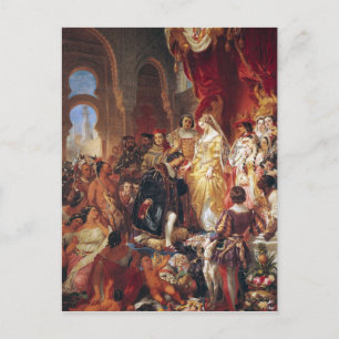 De ontvangst van Christoffel Columbus Briefkaart