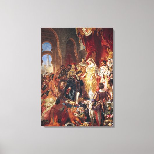 De ontvangst van Christoffel Columbus Canvas Afdruk (Voorkant)
