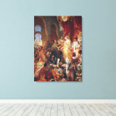 De ontvangst van Christoffel Columbus Canvas Afdruk (Insitu (Houten vloer))