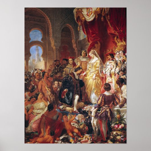 De ontvangst van Christoffel Columbus Poster (Voorkant)