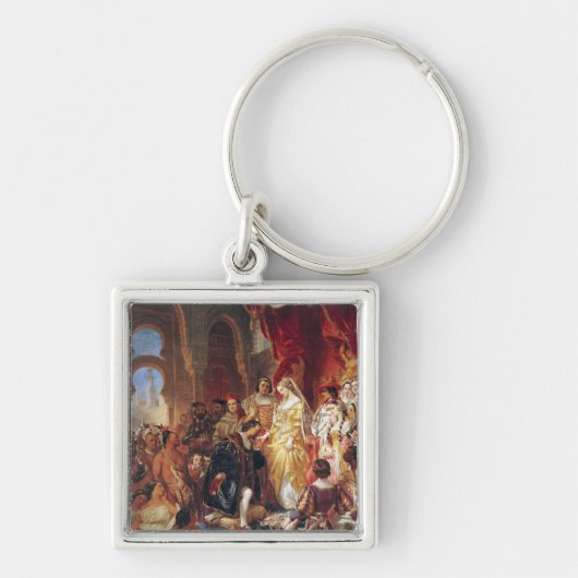 De ontvangst van Christoffel Columbus Sleutelhanger (Voorkant)