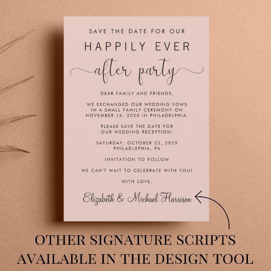 De Ontvangst van het huwelijk Blush Roze sparen de Aankondiging