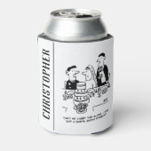 De Ontvangst van het huwelijk Bridegroom heeft een Blikjeskoeler (Blikje Achterkant)