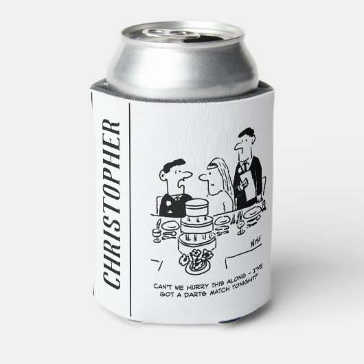 De Ontvangst van het huwelijk Bridegroom heeft een Blikjeskoeler (Blikje Achterkant)