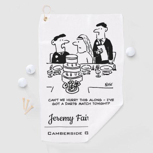 De Ontvangst van het huwelijk Bridegroom heeft een Golfhanddoek (Insitu)