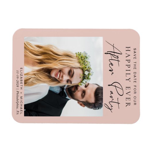 De Ontvangst van het huwelijk Foto Blush Save the  Magneet (Horizontaal)