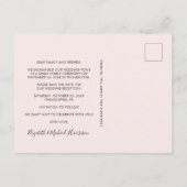 De Ontvangst van het huwelijk na de Foto van de Pa Aankondigingskaart (Achterkant)