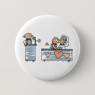De Ontvangst van het Huwelijk van de Toost van de Ronde Button 5,7 Cm
