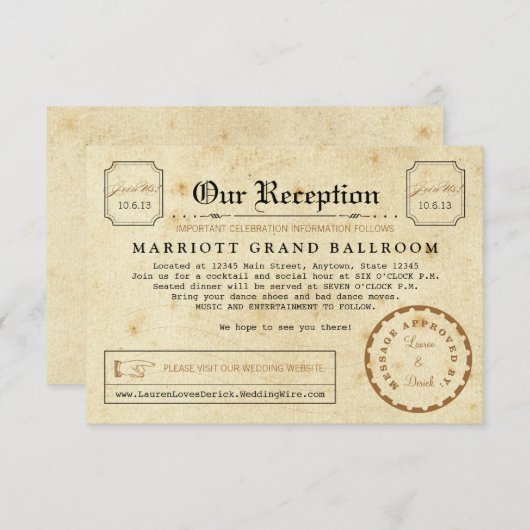 De Ontvangst van het telegram na de Kaart van het (Voorkant / Achterkant)