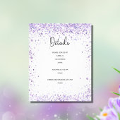 De ontvangstdetails van de bruiloft schenden glitt flyer