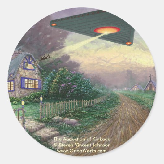 De ontvoering van Kinkade, de ontvoering van Kink. Ronde Sticker (Voorkant)