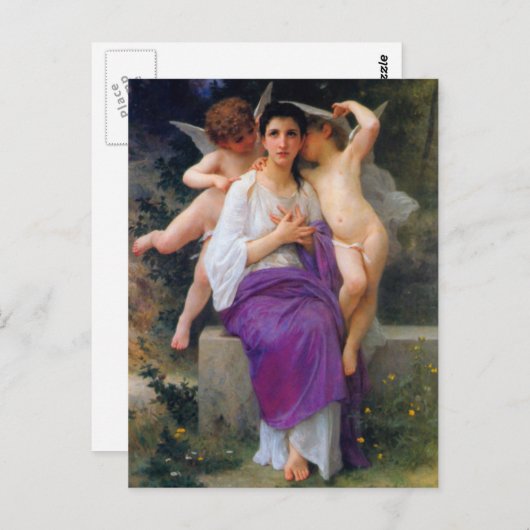 De ontwaking van het hart door Bouguereau Briefkaart (Voorkant / Achterkant)