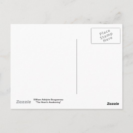 De ontwaking van het hart door Bouguereau Briefkaart (Achterkant)