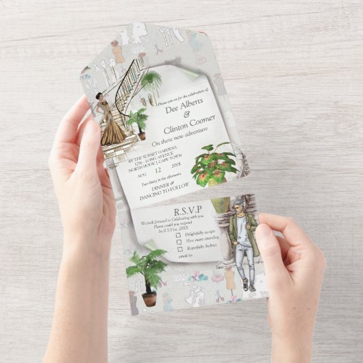 De ontwerper van de Mode All In One Uitnodiging (Afscheurbaar)