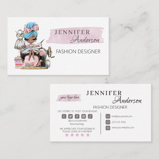 De Ontwerper van de Mode van het Visitekaartje naa (Voorkant / Achterkant)