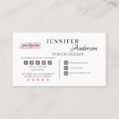 De Ontwerper van de Mode van het Visitekaartje naa (Achterkant)