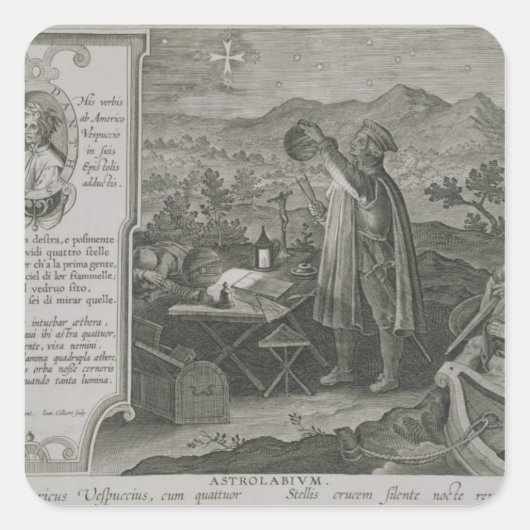 De ontwikkeling van de Astrolabe van de Mariner Vierkante Sticker (Voorkant)