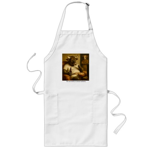 De onvermijdelijkheid van de veehouderij. lang schort (Voorkant)