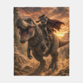 De onverschrokken dinosauriusrijder fleece deken (Voorkant)