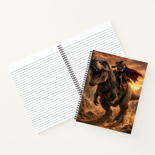 De onverschrokken dinosauriusrijder notitieboek (Binnen)