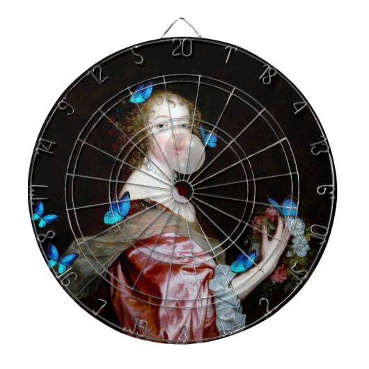 De Onverwachte Aankomst van Blauwe Vlinders Dartbord (Voorkant)