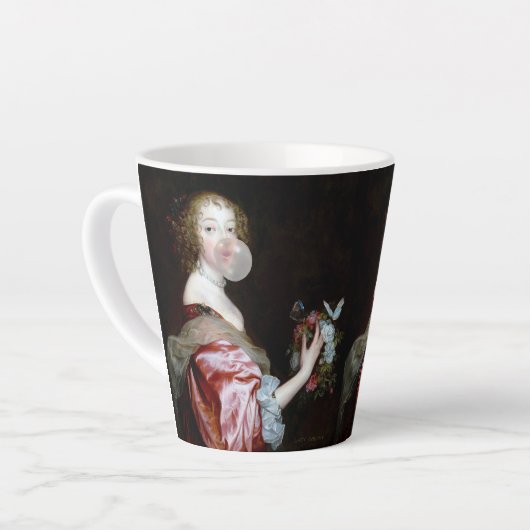 De onverwachte komst van vlinders latte mok (Linkerhoek)