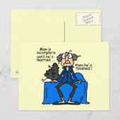 De onvolledige dan Gebeëindigde Humor van het Briefkaart (Voorkant / Achterkant)