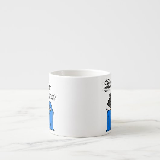 De onvolledige dan Gebeëindigde Humor van het Huwe Espresso Kop (Voorkant)