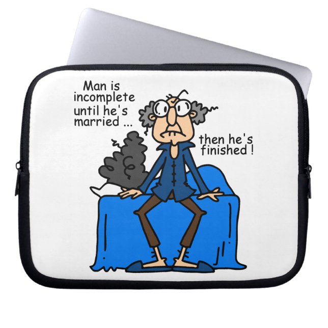 De onvolledige dan Gebeëindigde Humor van het Huwe Laptop Sleeve (Voorkant)