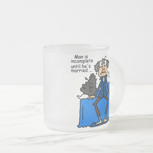 De onvolledige dan Gebeëindigde Humor van het Matglas Koffiemok (Voorkant rechts)