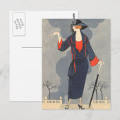 De onvoorziene regen van George Barbier Briefkaart (Voorkant / Achterkant)