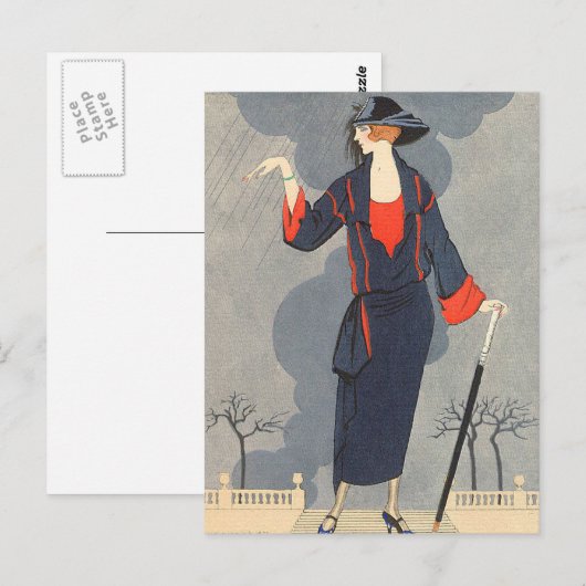 De onvoorziene regen van George Barbier Briefkaart (Voorkant / Achterkant)